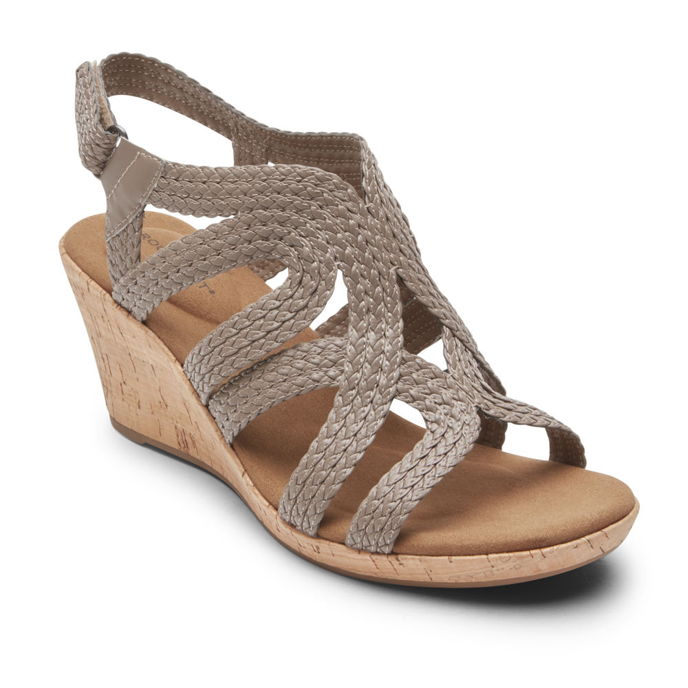 Rockport Sandals For Womens Grey - Briah Braided - NO0136982